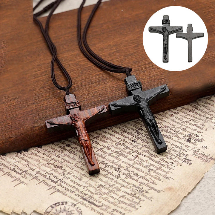 Lisslune | Jesus-Cross-Necklace made of Wood