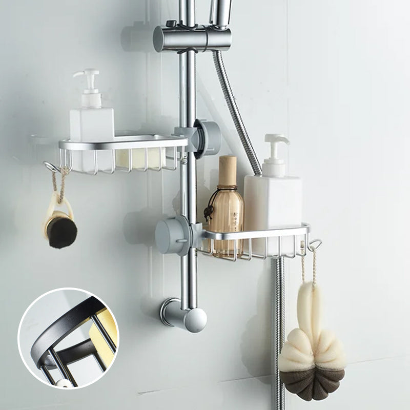 Lisslune | Shower holder for Shampoo & Soap – Stainless Aluminium – Silver or Black – No Drilling