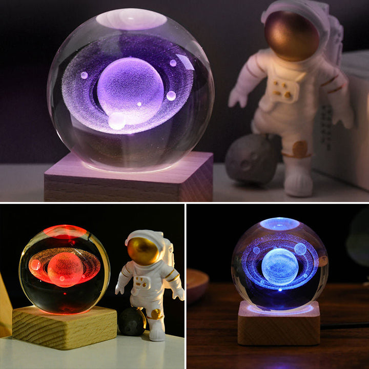 Lisslune | 3D Galaxy Crystal Ball Night Light Decorative Lamp