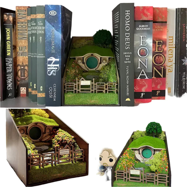 Lisslune | MiniScape Bookends – Handmade decorative book holders with micro-landscape design