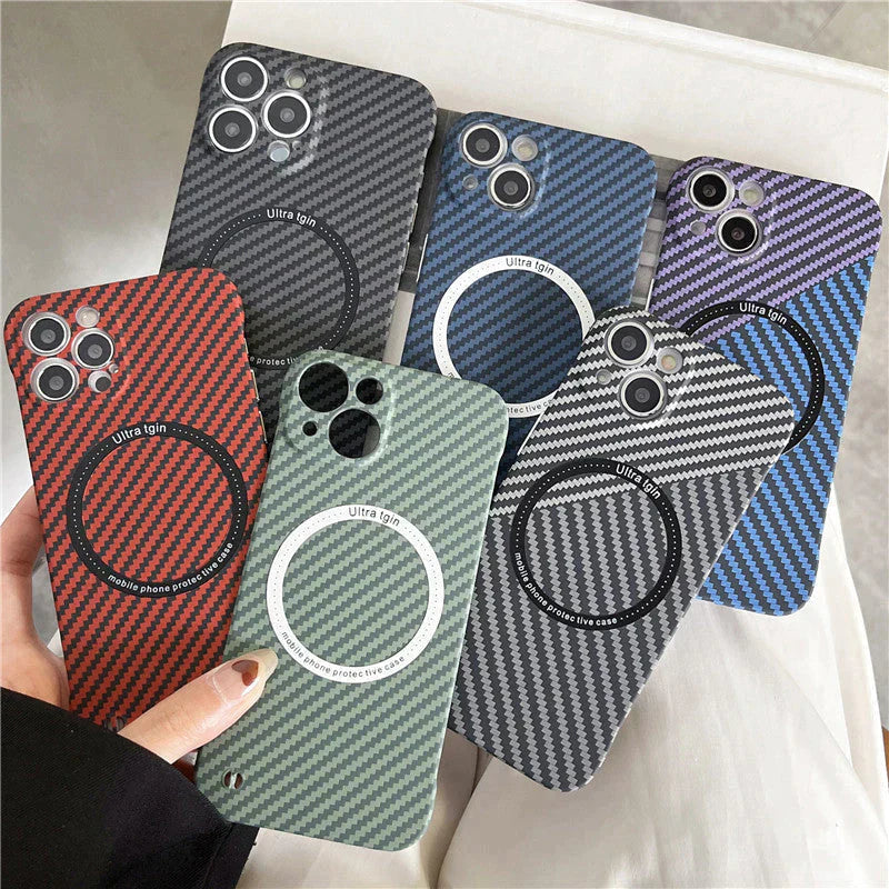 Lisslune | Frameless Magnetic Phone Case Made of Carbon Fiber for iPhone