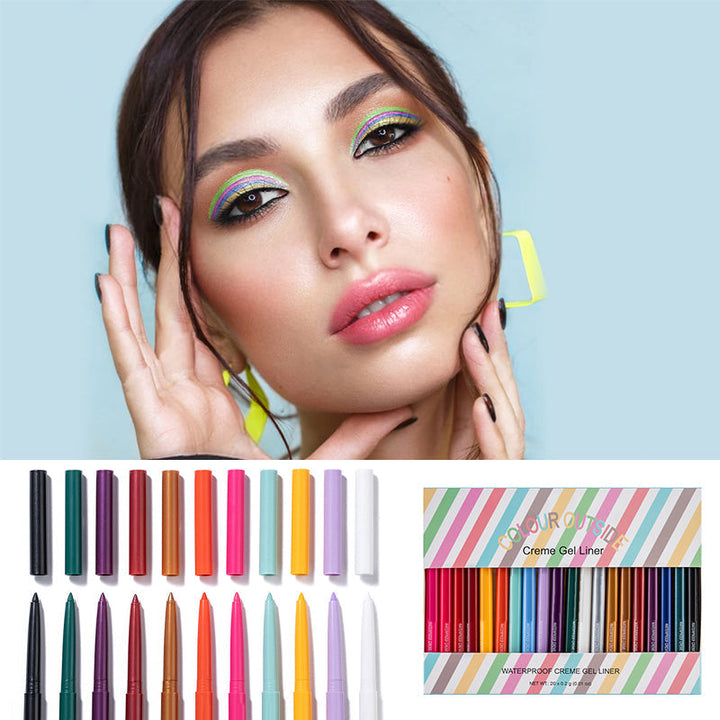 Lisslune | 20 Piece Colored Eyeliner Pencil Set