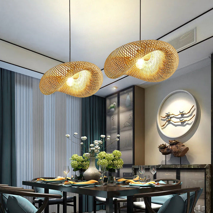 Lisslune | Rattan Woven Bamboo - Pendant Light - Led - Light
