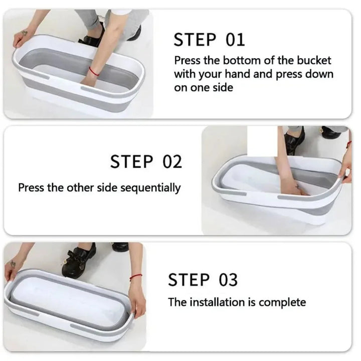 Lisslune | Robust folding cleaning bucket for compact storage