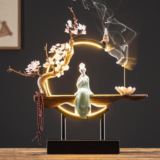 Lisslune | Handmade Fairy Lady Waterfall Backflow Incense Burner