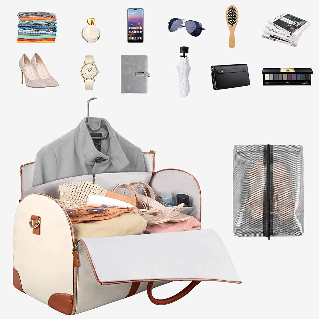 Lisslune | GARMENTGO Travel Garment Bag – Foldable PU Leather Suit Carrier for Wrinkle-Free & Stylish Travel