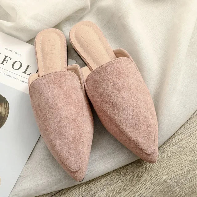Lisslune | Elegant suede mules with pointed toe
