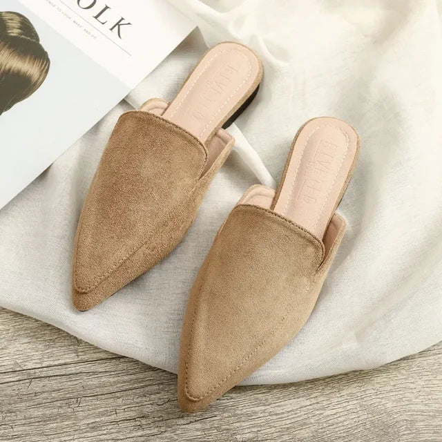 Lisslune | Elegant suede mules with pointed toe
