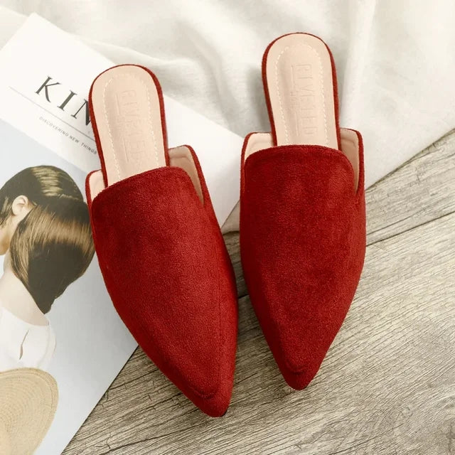 Lisslune | Elegant suede mules with pointed toe