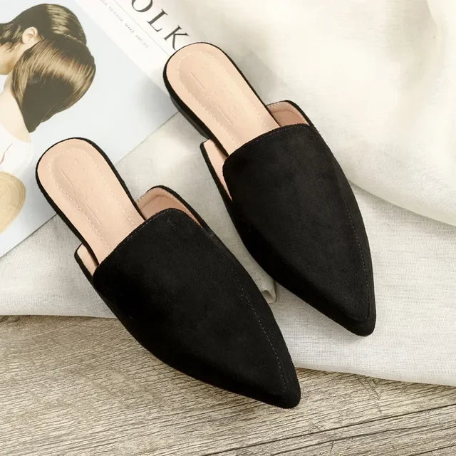 Lisslune | Elegant suede mules with pointed toe