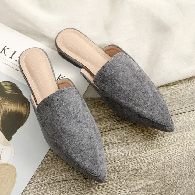 Lisslune | Elegant suede mules with pointed toe