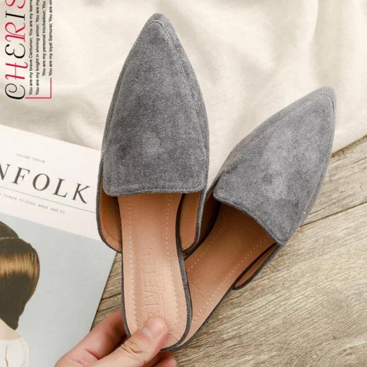 Lisslune | Elegant suede mules with pointed toe