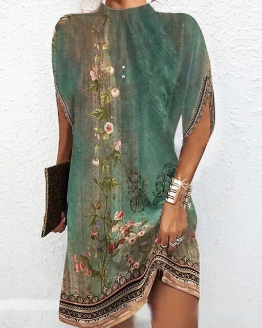 Lisslune | Fashion dress with bat sleeves