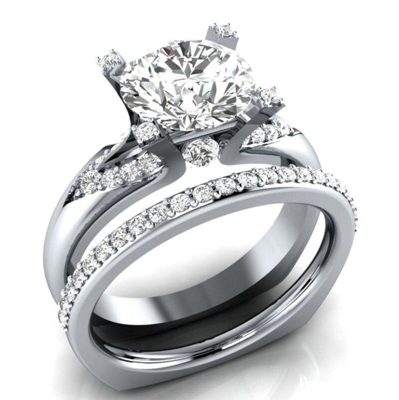 Lisslune | Fashion Exquisite Luxury Popular Shiny Green High Quality Zircon Wedding Ring