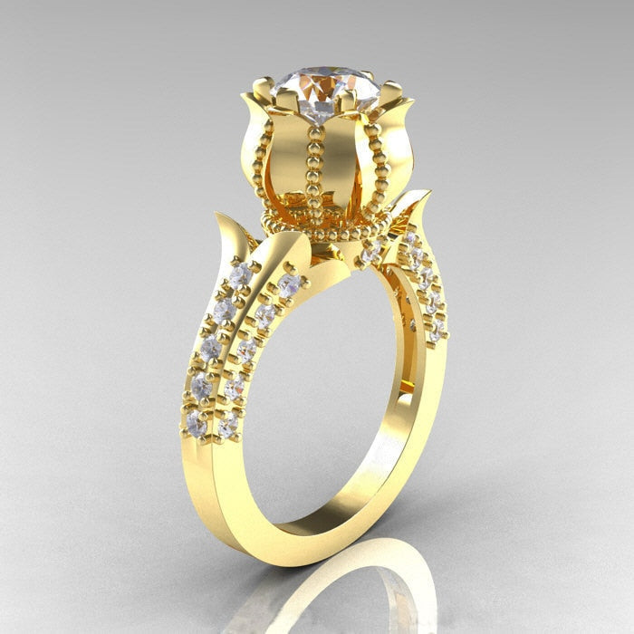 Lisslune | Fashion New Ring With Red Stones For Women Vintage Crystal Zircon Rings