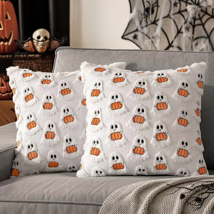 Lisslune | Synthetic Fleece Halloween Pumpkin Cushion Cover