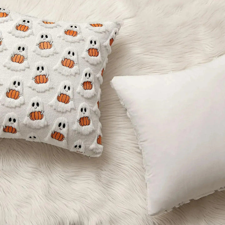 Lisslune | Synthetic Fleece Halloween Pumpkin Cushion Cover