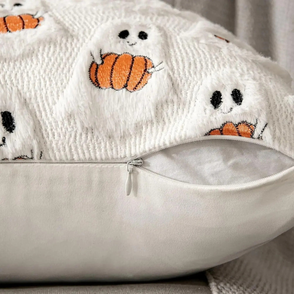 Lisslune | Synthetic Fleece Halloween Pumpkin Cushion Cover