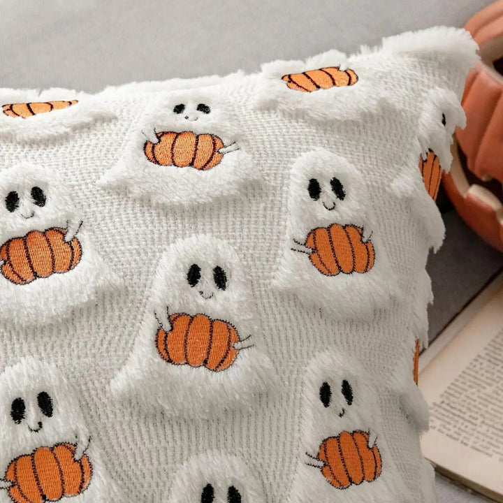Lisslune | Synthetic Fleece Halloween Pumpkin Cushion Cover