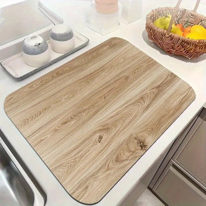 Lisslune | Synthetic Wood Grain Appliance Protector Mat