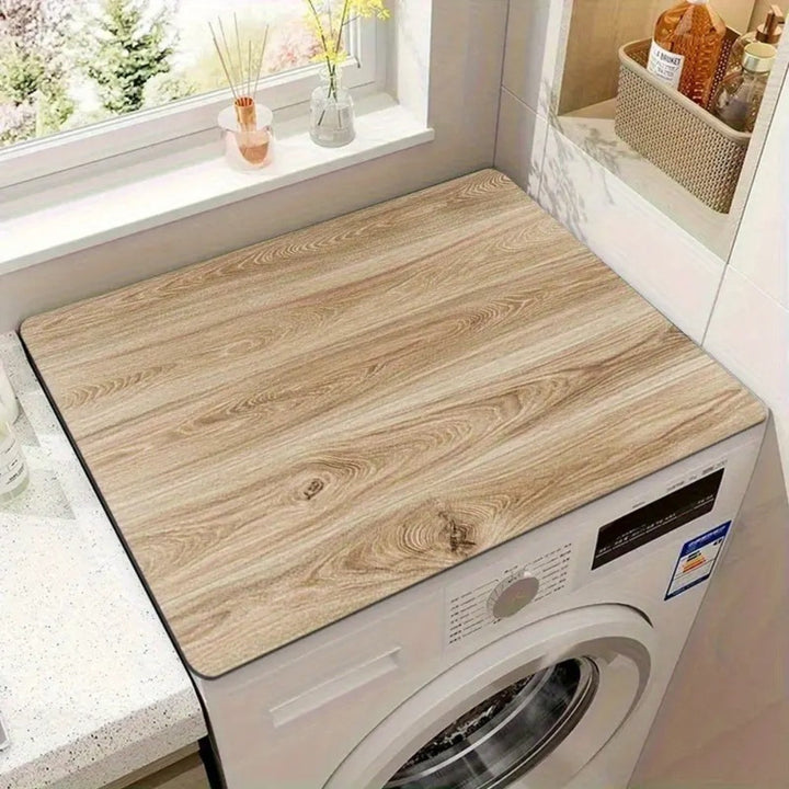 Lisslune | Synthetic Wood Grain Appliance Protector Mat
