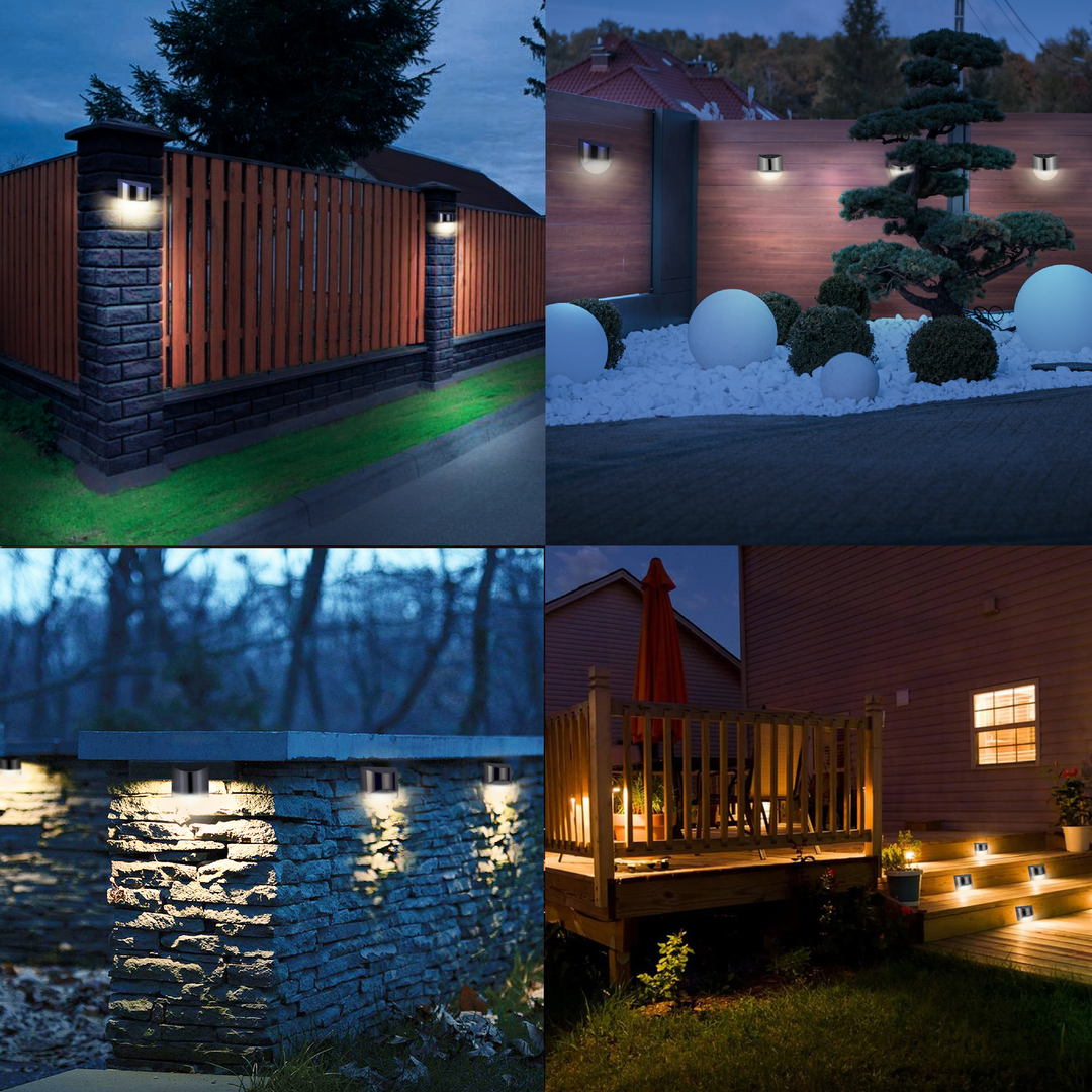 Lisslune | Stainless Steel Solar LED Outdoor Wall Light – Weatherproof Automatic Garden Lighting