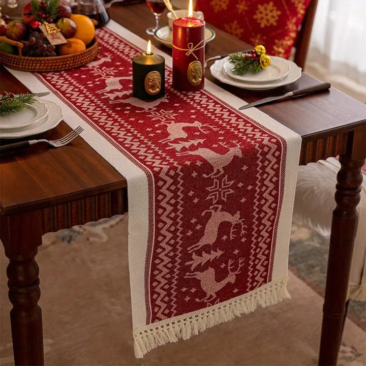 Lisslune | Festive Christmas Elk Table Runner