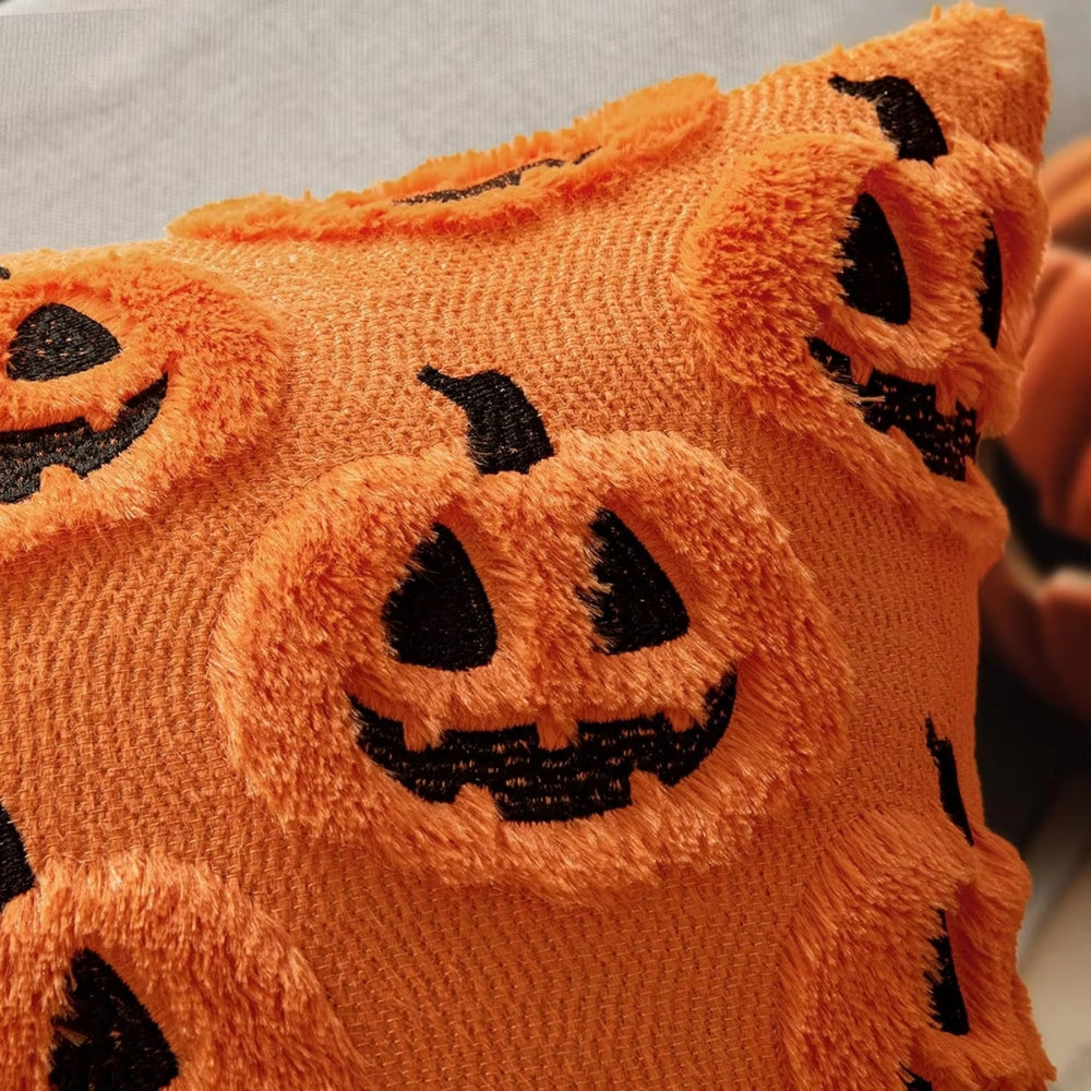 Lisslune | Synthetic Fleece Halloween Pumpkin Cushion Cover