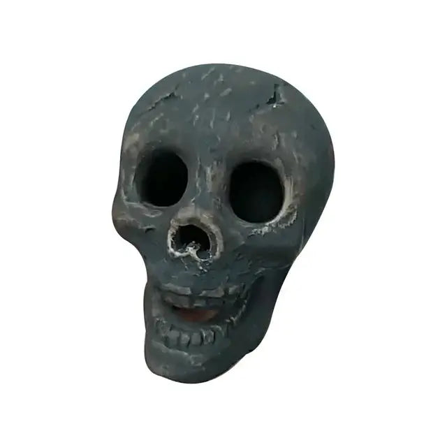 Lisslune | SkullFire Ornament – Fireproof Skull Figurine made of Resin for Gothic & Halloween Decoration