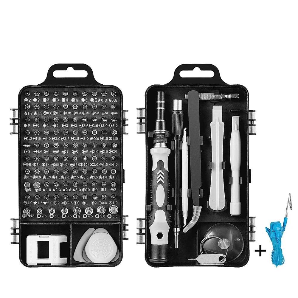 Lisslune | 110-piece magnetic precision tool set for home and professional repairs in sturdy stainless steel