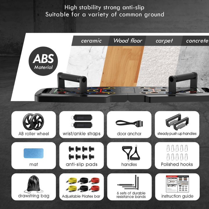 Lisslune | Complete Fitness Set for Home with Resistance Bands & AB Roller