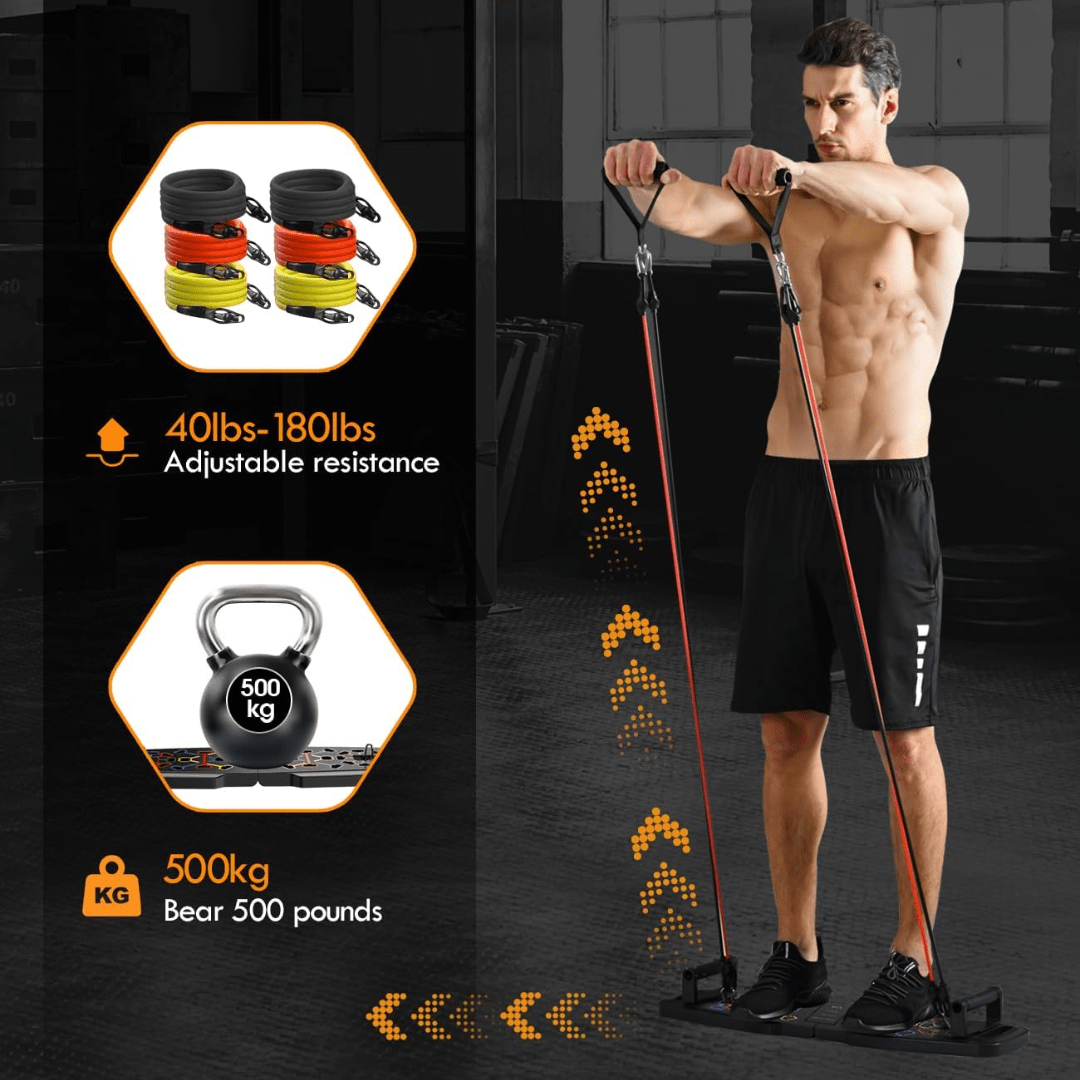 Lisslune | Complete Fitness Set for Home with Resistance Bands & AB Roller