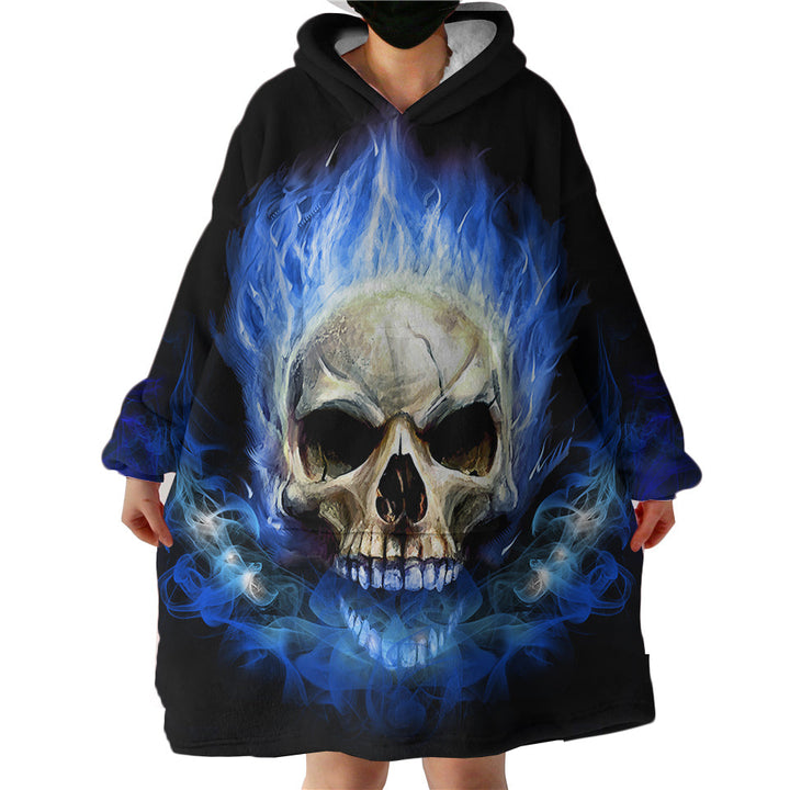 Lisslune | Therapeutic Blanket Hoodie - Flame Skull (Made to Order)