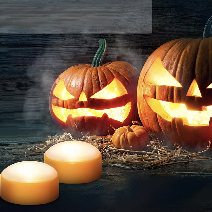 Lisslune | Flameless Jack-O’-Lantern Lights – LED Battery Tea Candle Decor Set