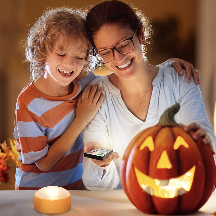 Lisslune | Flameless Jack-O’-Lantern Lights – LED Battery Tea Candle Decor Set