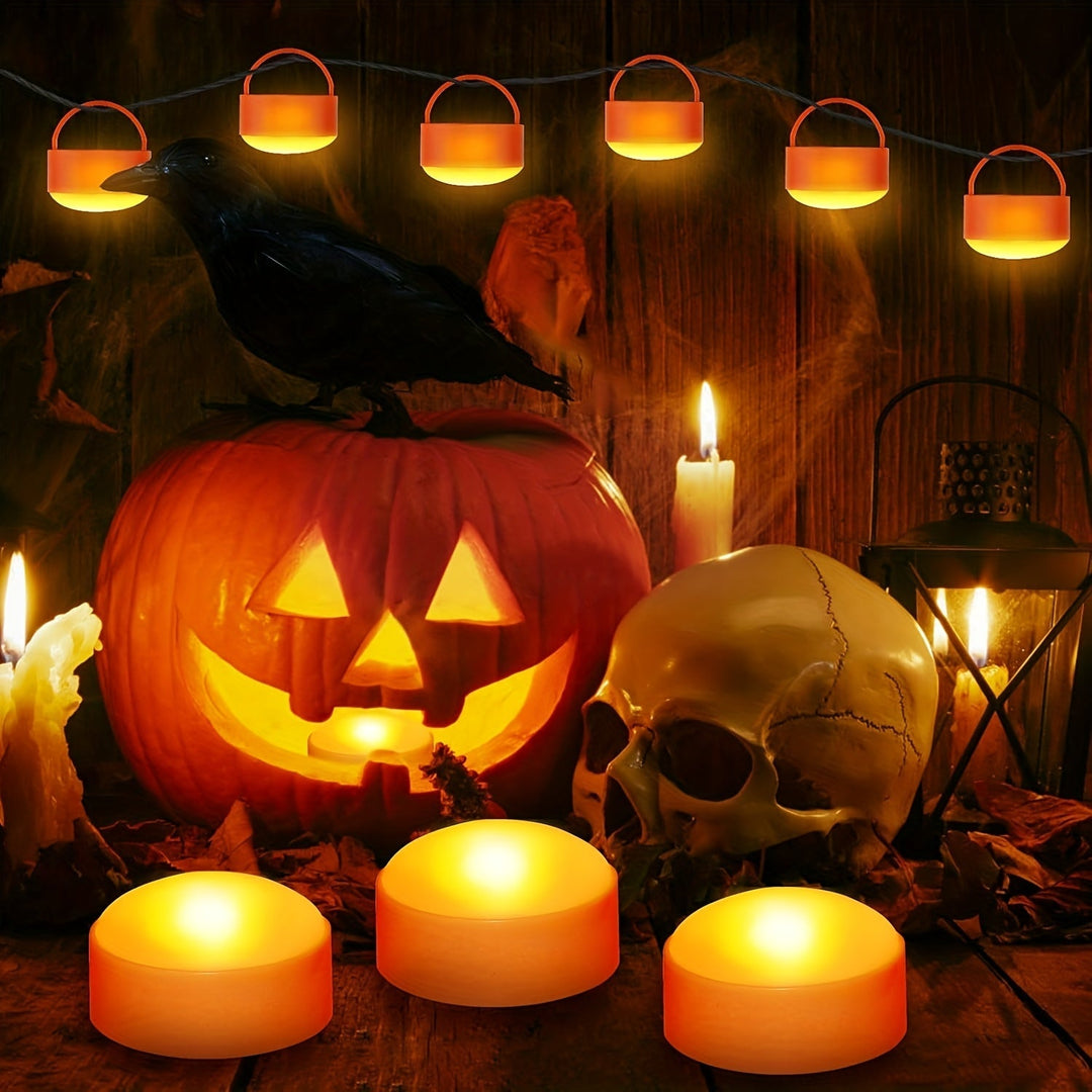 Lisslune | Flameless Jack-O’-Lantern Lights – LED Battery Tea Candle Decor Set