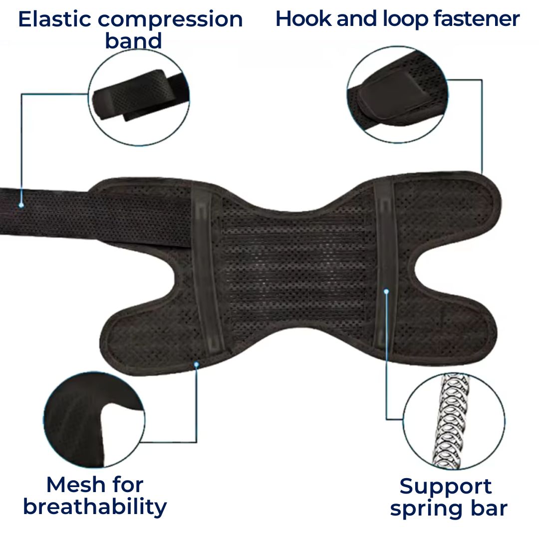 Lisslune | Knee Pads for Pain Relief | Support Compression Springs & Adjustable Tension Strap for Stability and Joint Protection