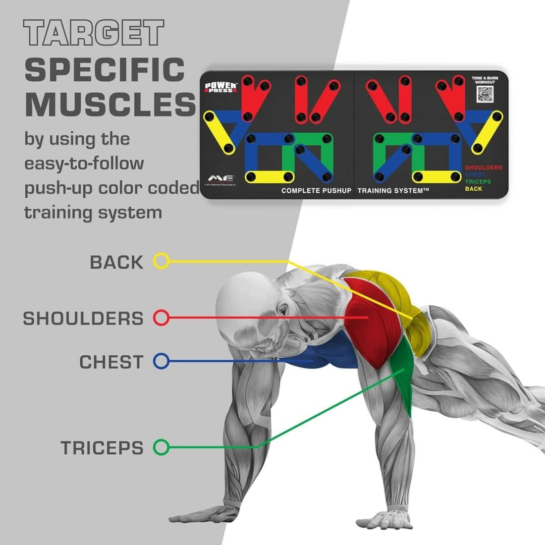 Lisslune | Foldable Push-up Board with 30 Positions for Targeted Muscle Training