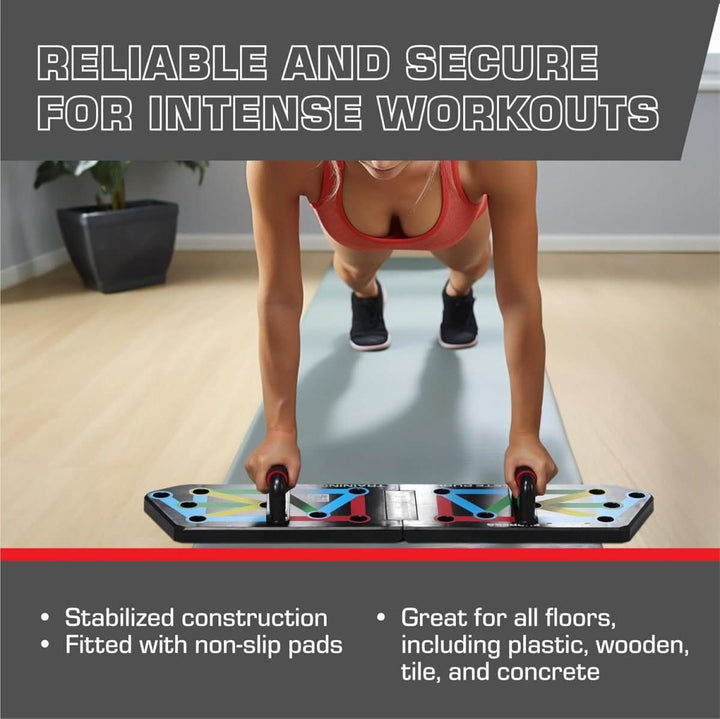 Lisslune | Foldable Push-up Board with 30 Positions for Targeted Muscle Training