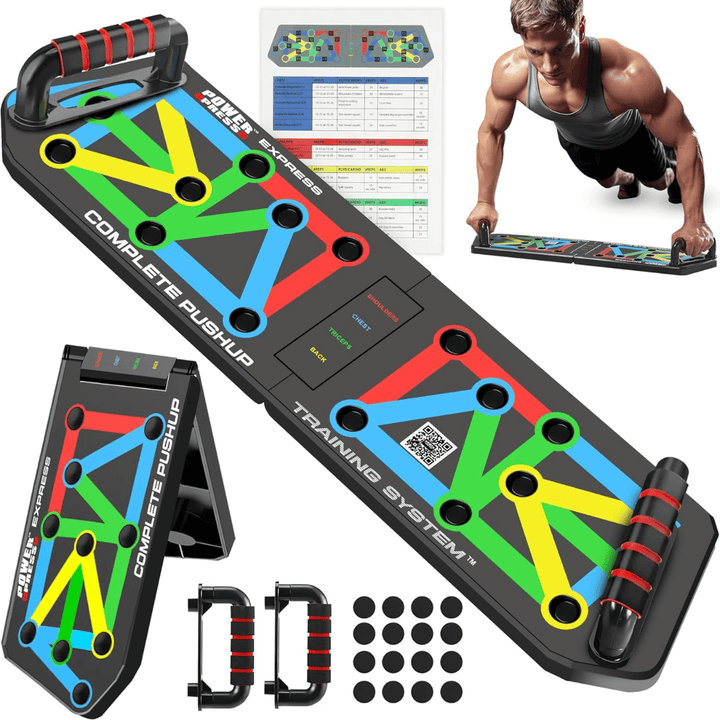 Lisslune | Foldable Push-up Board with 30 Positions for Targeted Muscle Training