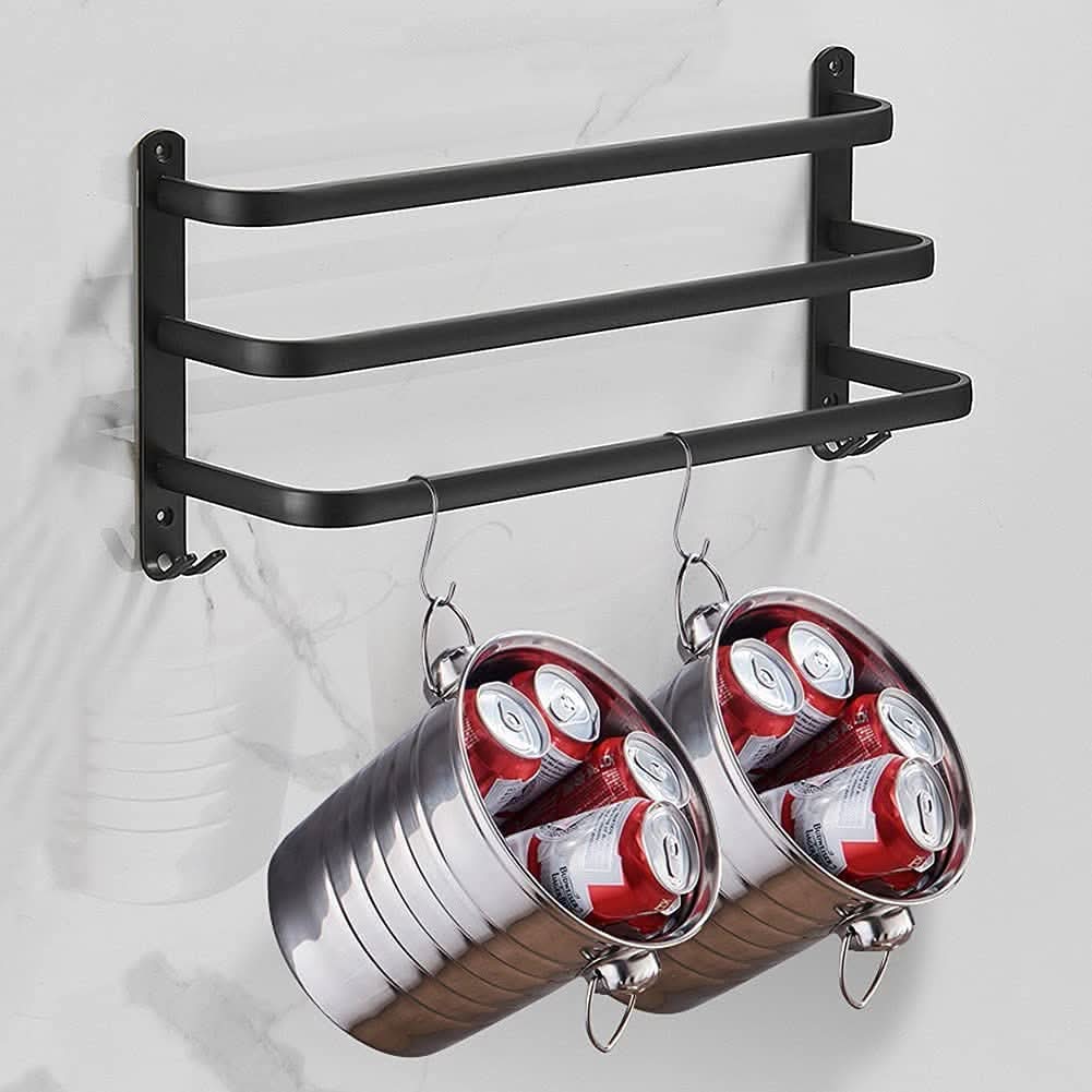 Lisslune | Wall-mounted bathroom shelf made of aluminum with 3 cross bars