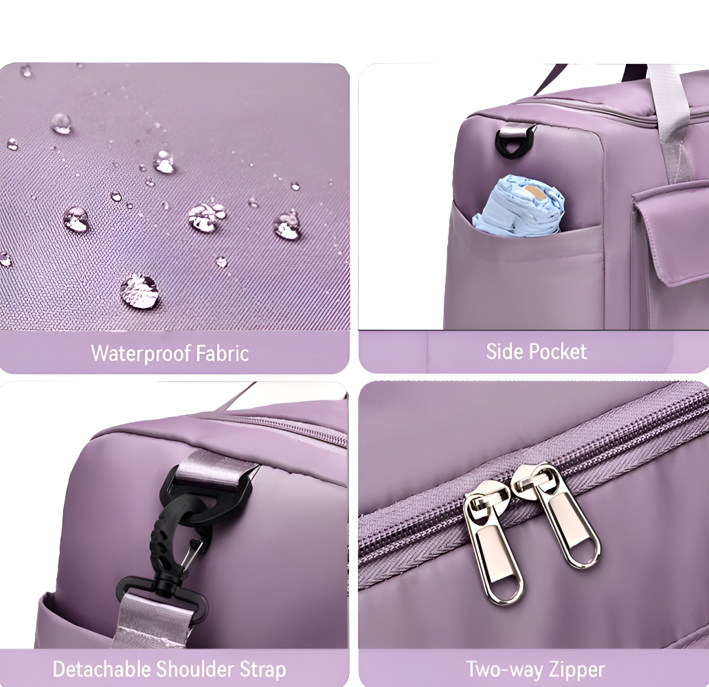 Lisslune | Waterproof Travel Bag with Shoe Compartment – Lightweight Weekend Bag with Plenty of Storage Space