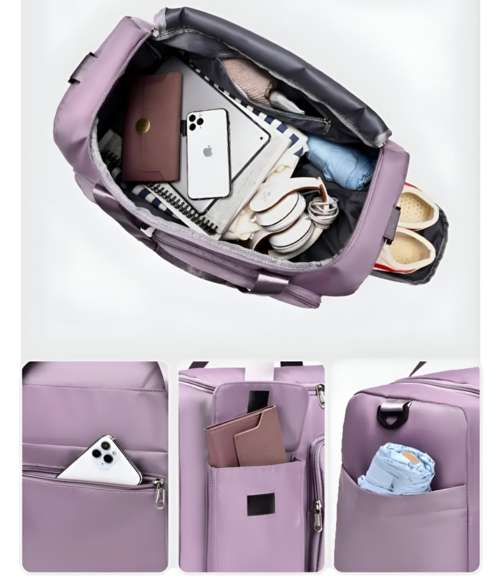 Lisslune | Waterproof Travel Bag with Shoe Compartment – Lightweight Weekend Bag with Plenty of Storage Space