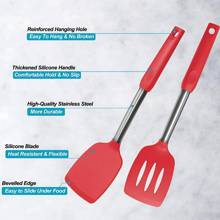 Lisslune | FlexiChef Silicone Kitchen Utensil Set | 3pcs