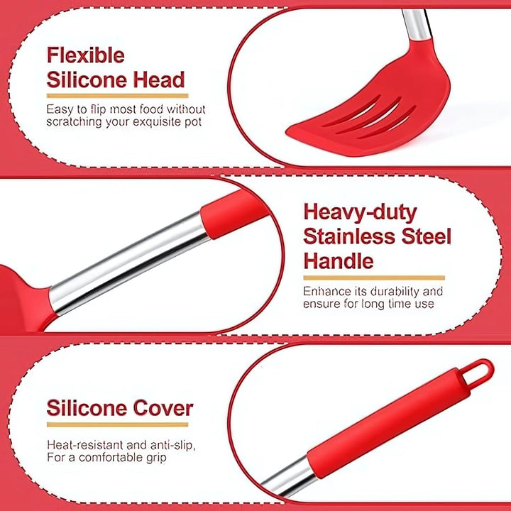 Lisslune | FlexiChef Silicone Kitchen Utensil Set | 3pcs