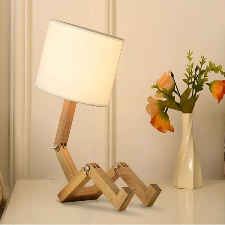 Lisslune | Adjustable wooden lamp in robot design for reading & working light