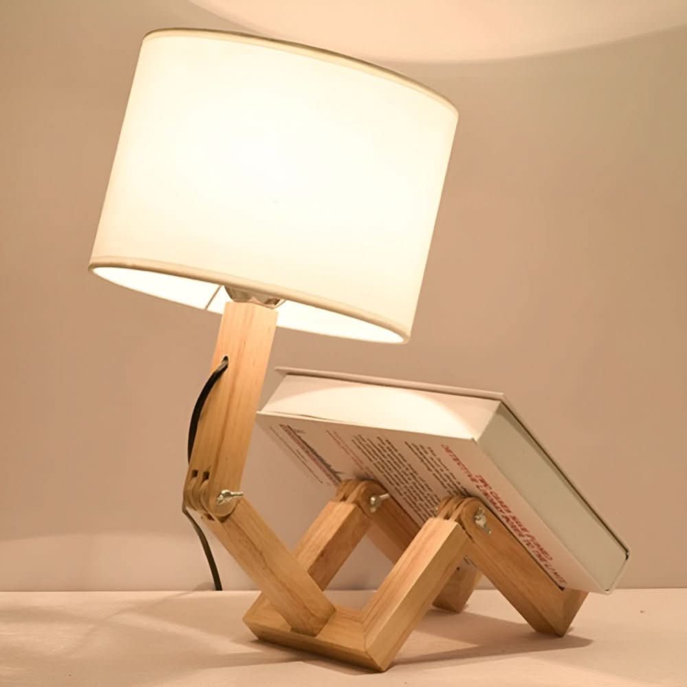 Lisslune | Adjustable wooden lamp in robot design for reading & working light