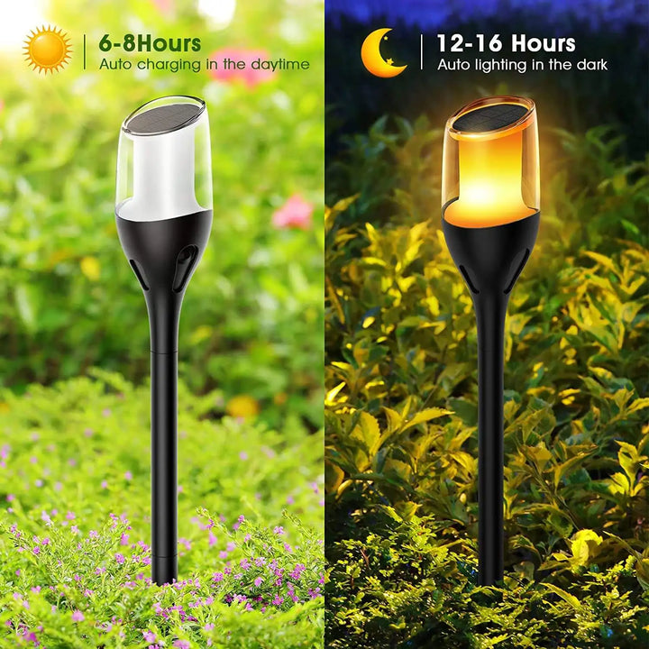 Lisslune | Outdoor flickering flame lights, solar torch garden lamps, waterproof LED for terrace and garden