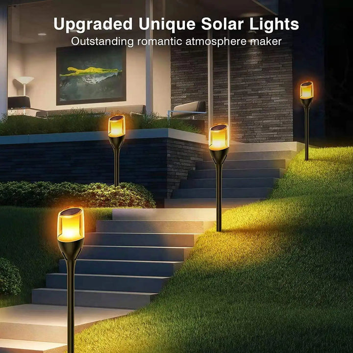 Lisslune | Outdoor flickering flame lights, solar torch garden lamps, waterproof LED for terrace and garden