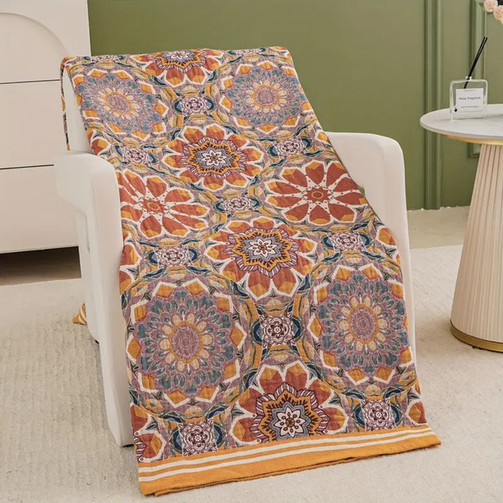 Lisslune | Boho Flora Tone Cotton Blanket